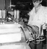 John Peet with the Fuel Injection Testing Tank